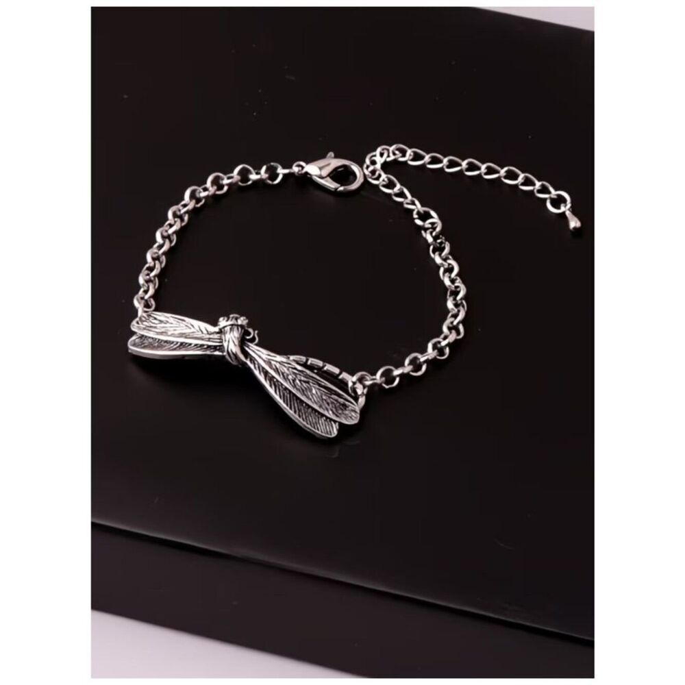 NWT Silver-Plate Dragonfly Bracelet-Anklet Chain Vintage Bohemian Nature Jewelry